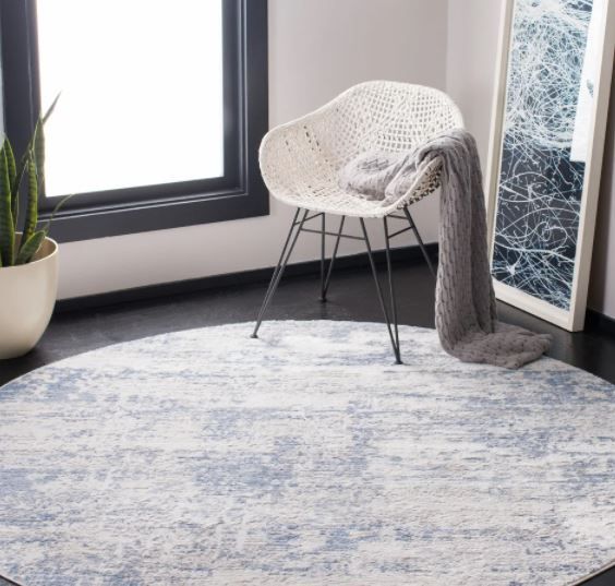 Safavieh Amelia Modern and Contemporary Abstract Ivory Blue Rug-8'x10' thumbnail 3