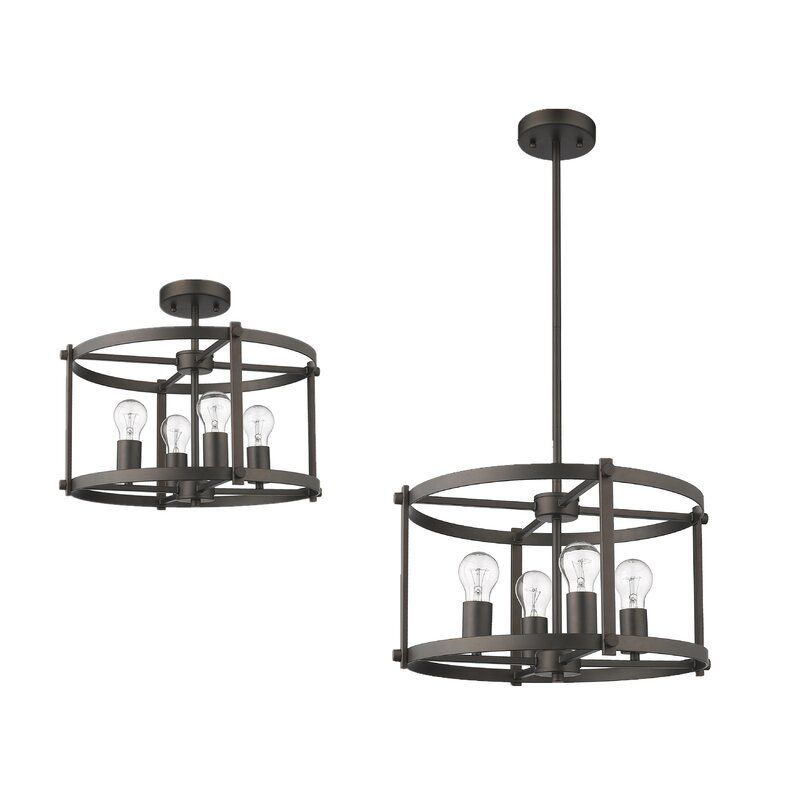 Dunnstown Farmhouse Four Light Drum Chandelier thumbnail 2