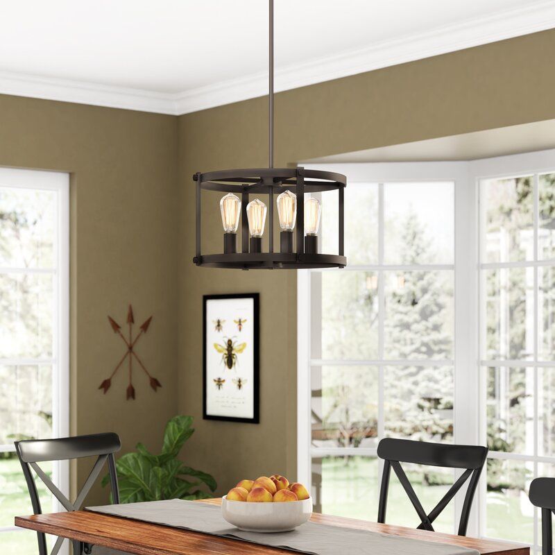 Dunnstown Farmhouse Four Light Drum Chandelier thumbnail 3