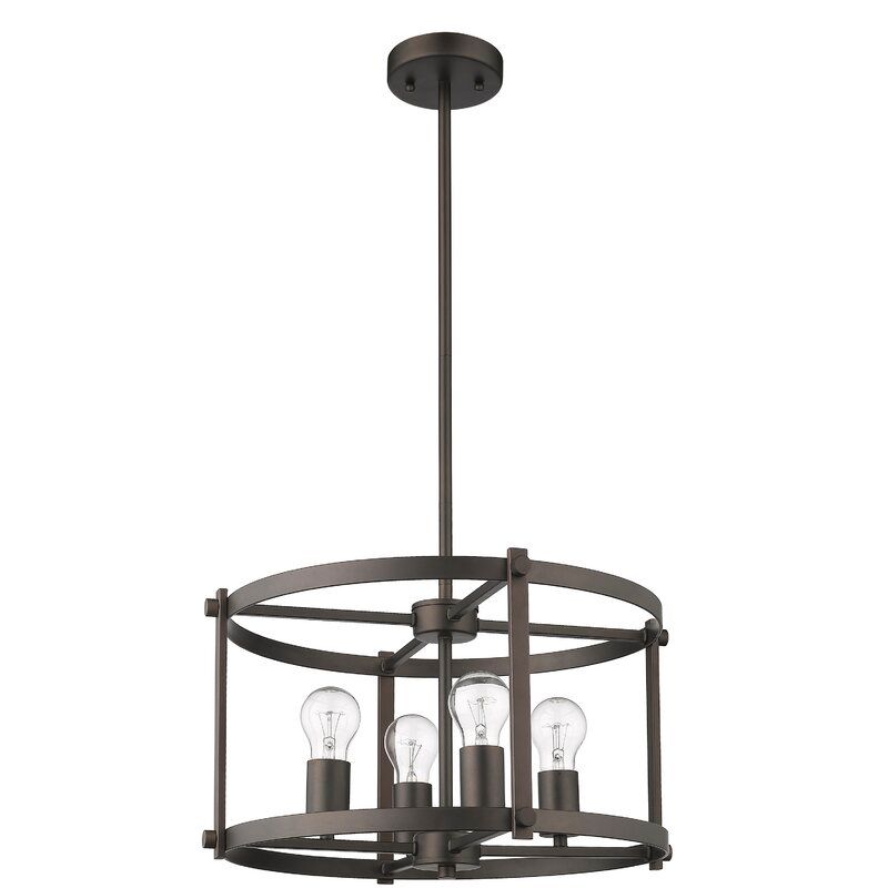 Dunnstown Farmhouse Four Light Drum Chandelier thumbnail 4