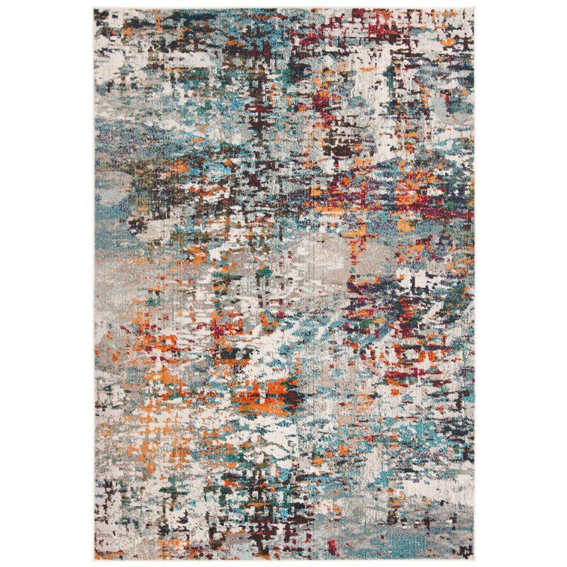 Gammage Abstract Gray/Blue Area Rug thumbnail 5