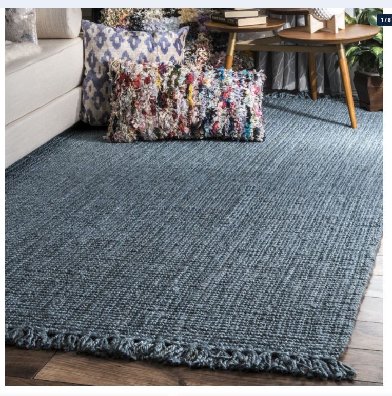 Blue Chunky Loop Area Rug-7'6"x9'6" thumbnail 2