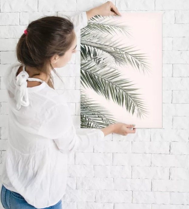 Americanflat Blush Palm Leaf by Sisi and Seb Poster Art Print thumbnail 2