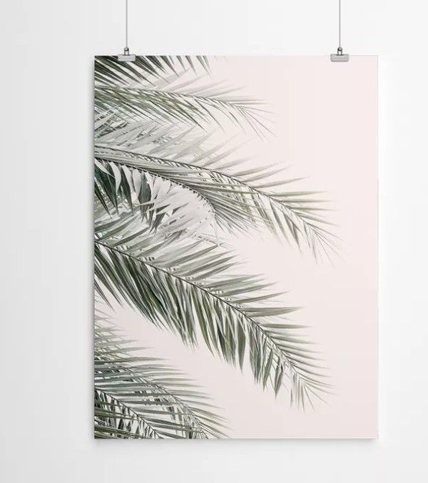Americanflat Blush Palm Leaf by Sisi and Seb Poster Art Print thumbnail 3