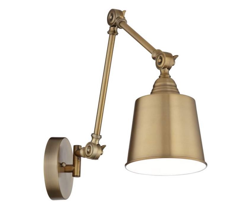 Mendes Antique Brass Down Light Hardwire Wall Lamp thumbnail 4