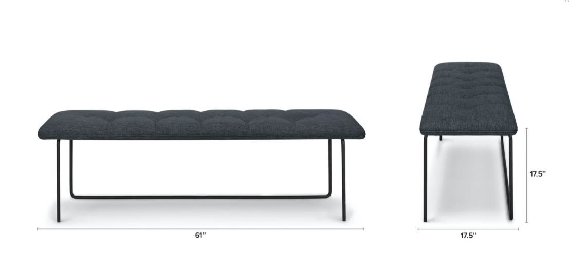 Level Bella Black 61" Bench thumbnail 5
