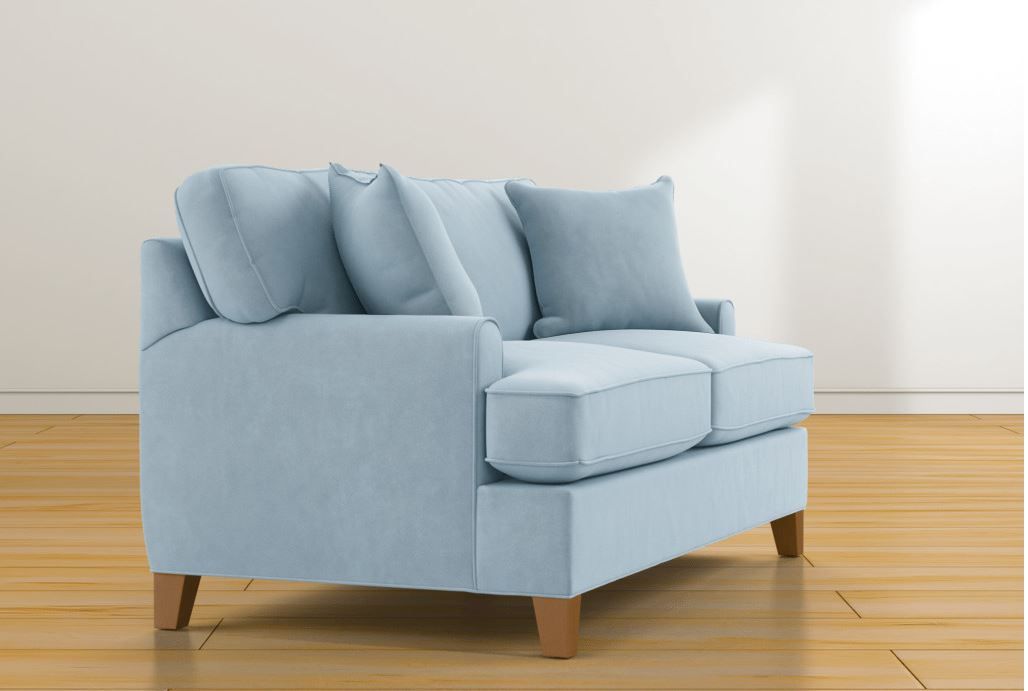 Emerson II Light Blue Loveseat thumbnail 2