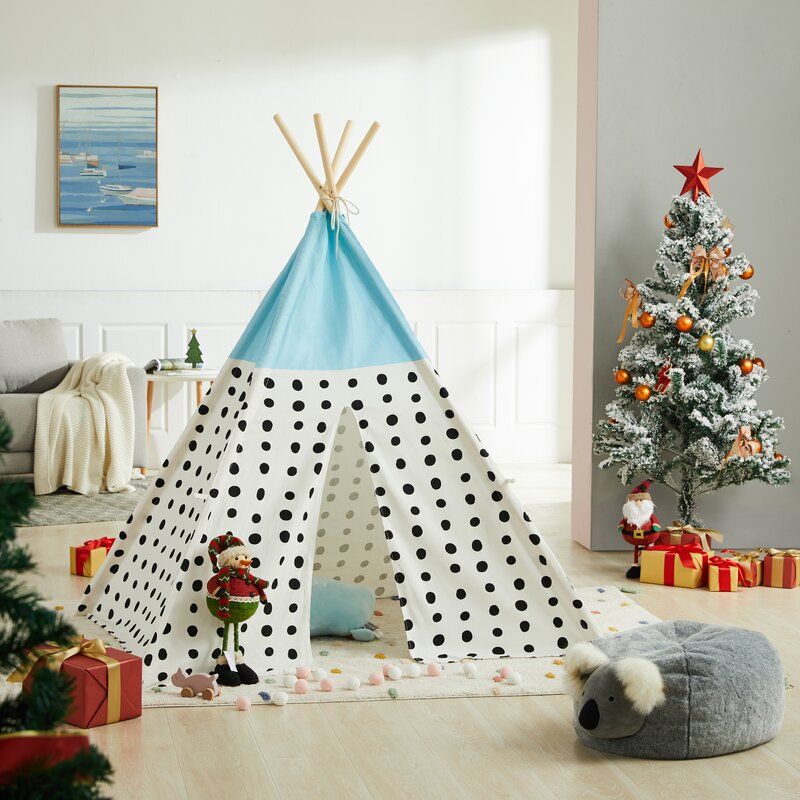 Kids Triangular Play Tent with Carrying Bag thumbnail 4