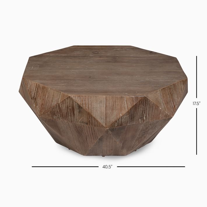 Reclaimed Wood Faceted Coffee Table thumbnail 3