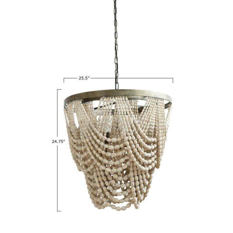 Hatfield Three Light Unique Tiered Chandelier with Beaded Accent thumbnail 3