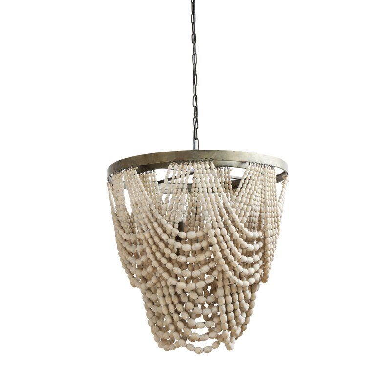 Hatfield Three Light Unique Tiered Chandelier with Beaded Accent thumbnail 4
