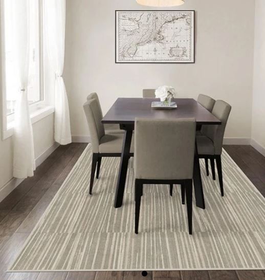 Caspian Stripe Natural Rug-6'x9' thumbnail 2