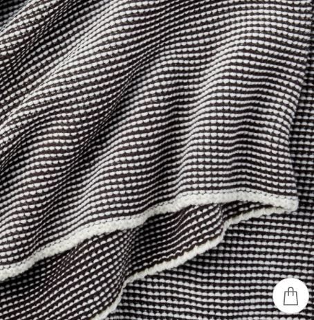 Chunky Knit Striped Throw Blanket Charcoal thumbnail 3