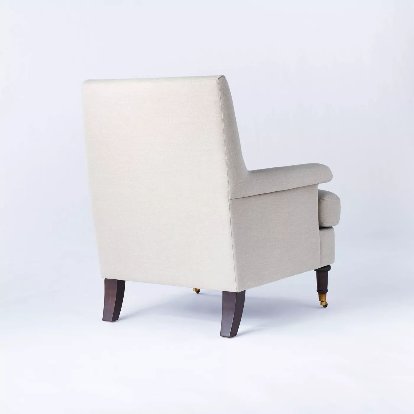 Mercer Rolled Upholstered Armchair with Casters thumbnail 3