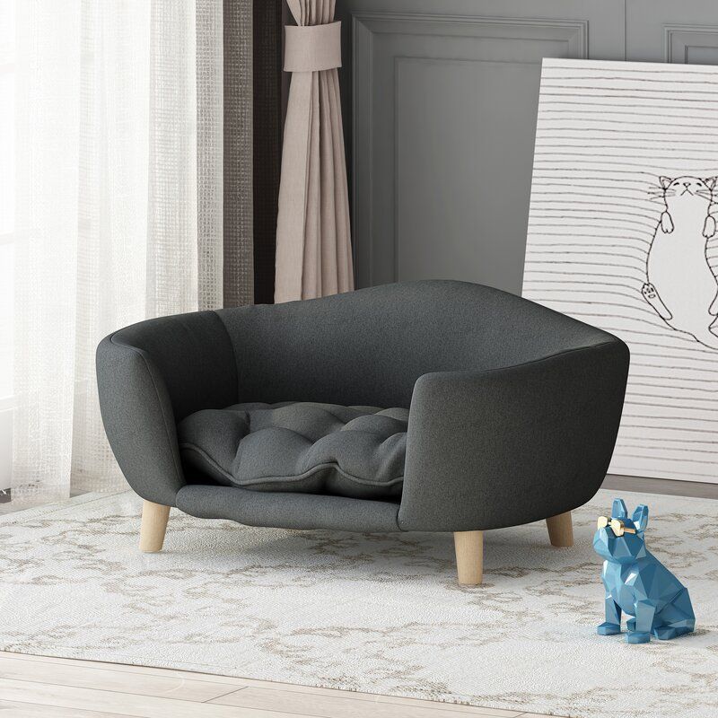 Cauthen Mid Century Plush Dog Sofa thumbnail 5