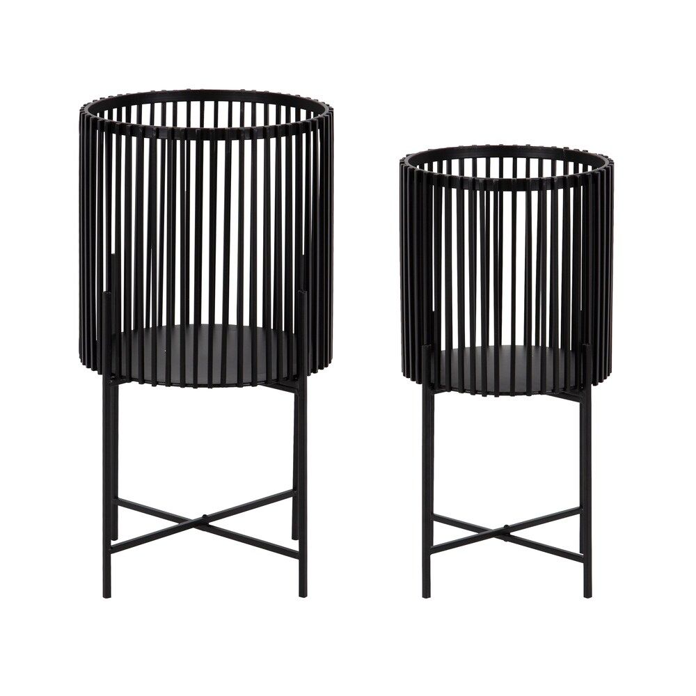 Kate and Laurel Paynter Metal 2 piece Floor Planter Set thumbnail 2