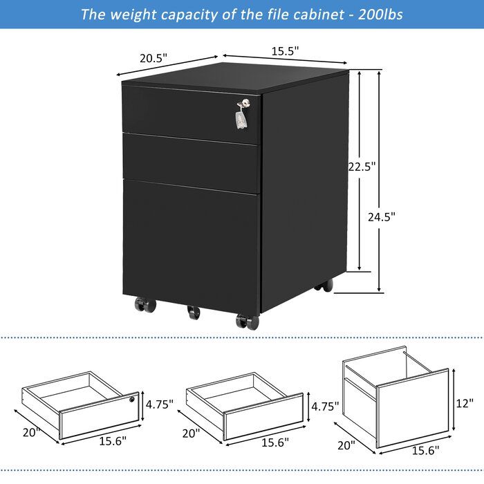 Andersson 3-Drawer Lateral Filing Cabinet thumbnail 9