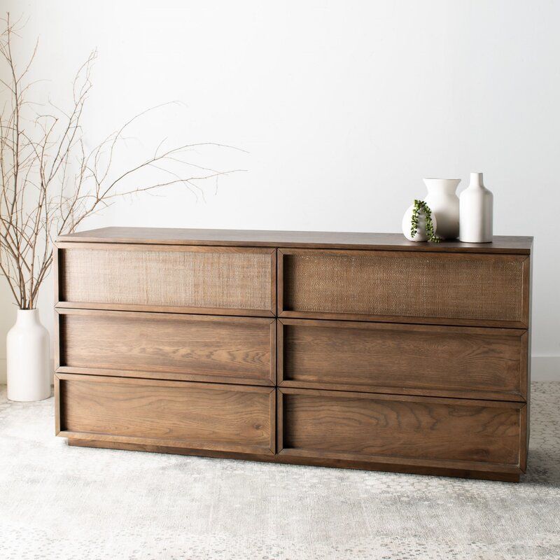 Imogen Wood 6 Drawer Double Dresser thumbnail 3