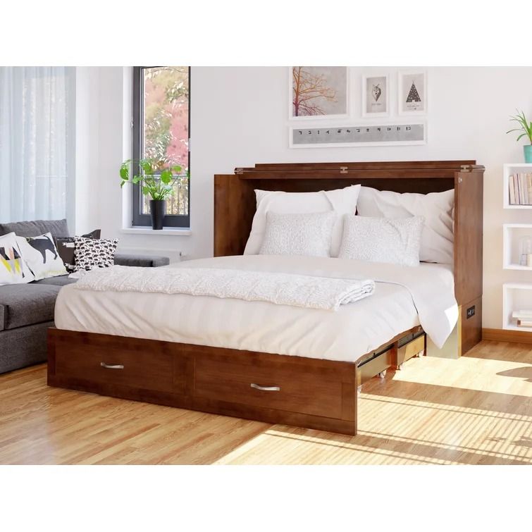 Audet Storage Murphy Bed with Mattress-Queen thumbnail 2