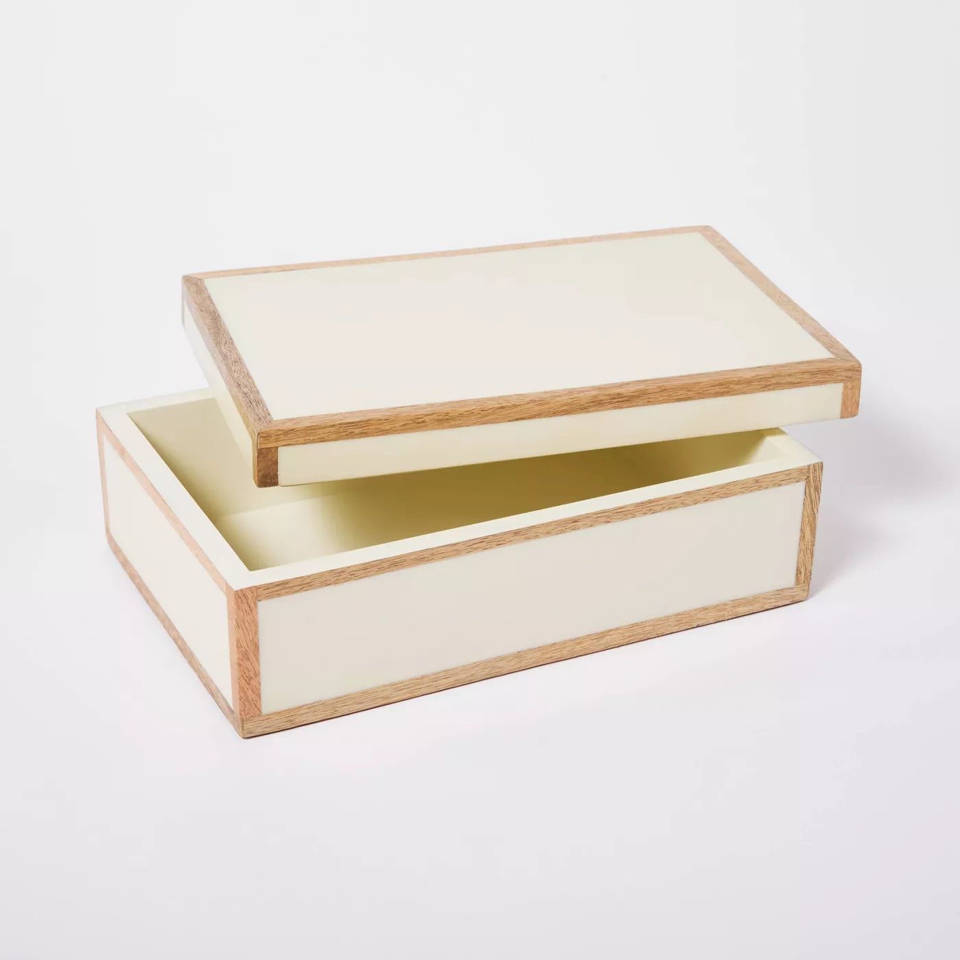 Decorative Wood Edge Trim Box with Resin Inlay Ivory thumbnail 4