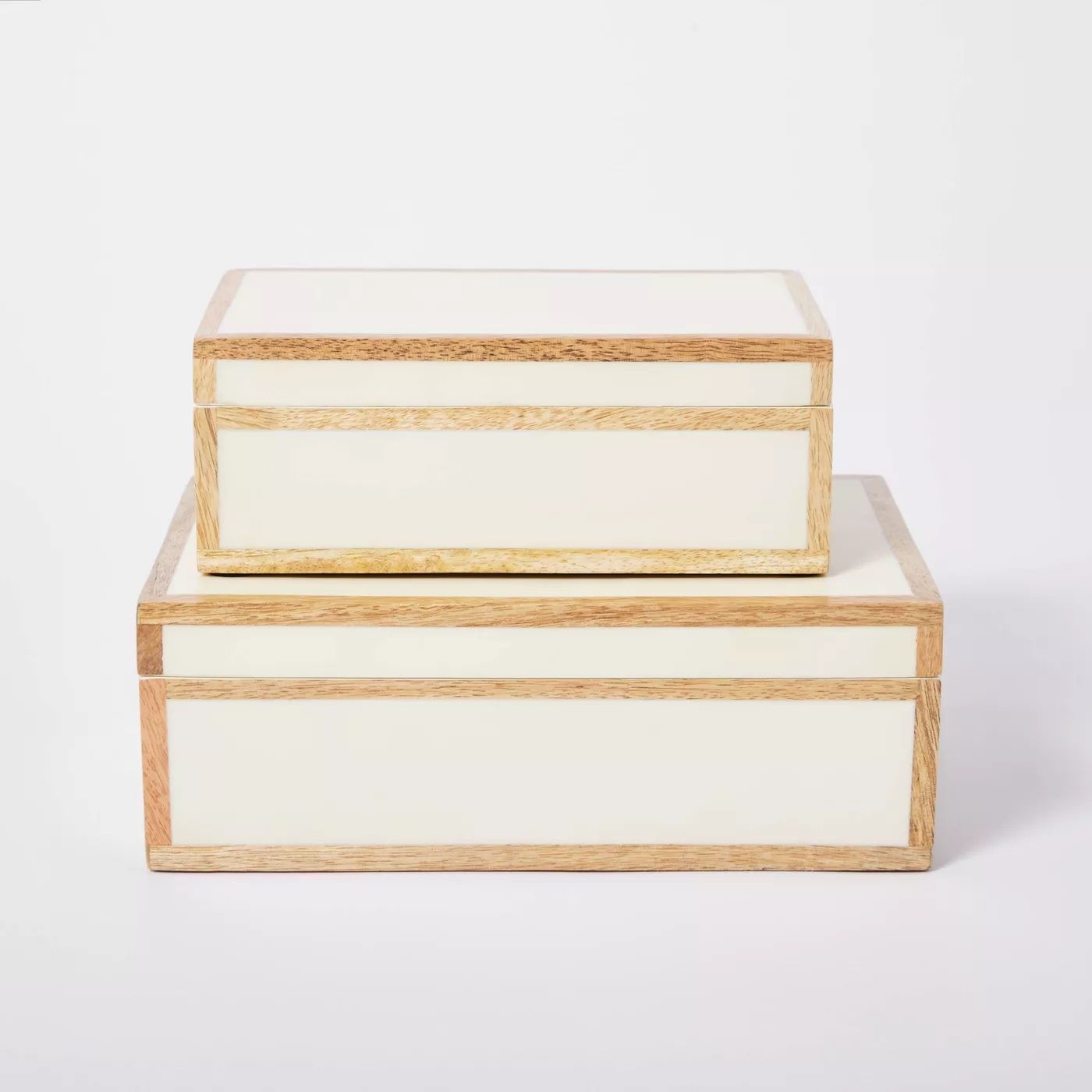 Decorative Wood Edge Trim Box with Resin Inlay Ivory thumbnail 5