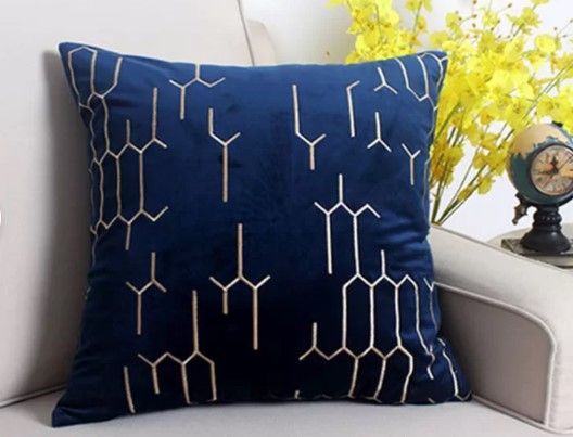 Veilleux Embroidered Velvet Throw Pillow Cover No Insert-20"x20" thumbnail 2