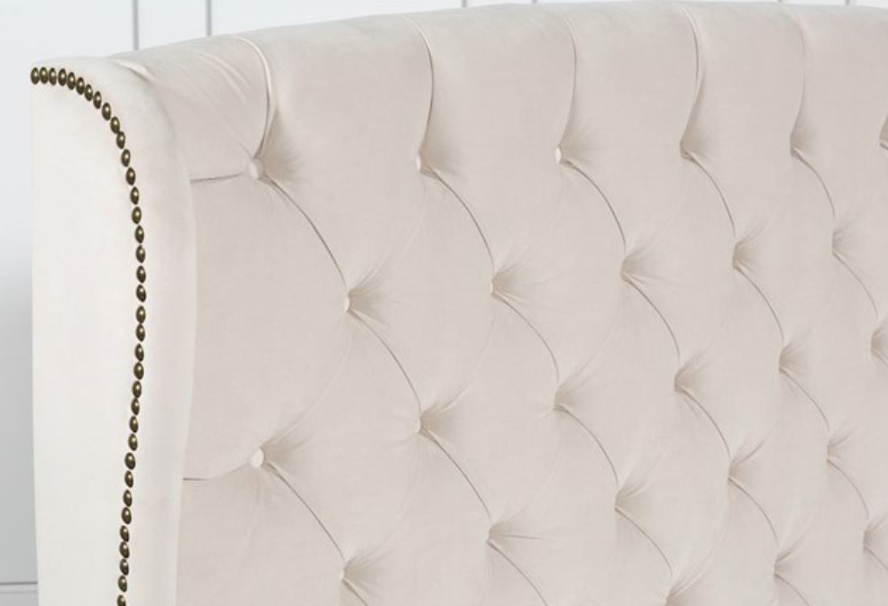 Mariah Velvet Upholstered Panel Bed-Queen thumbnail 2