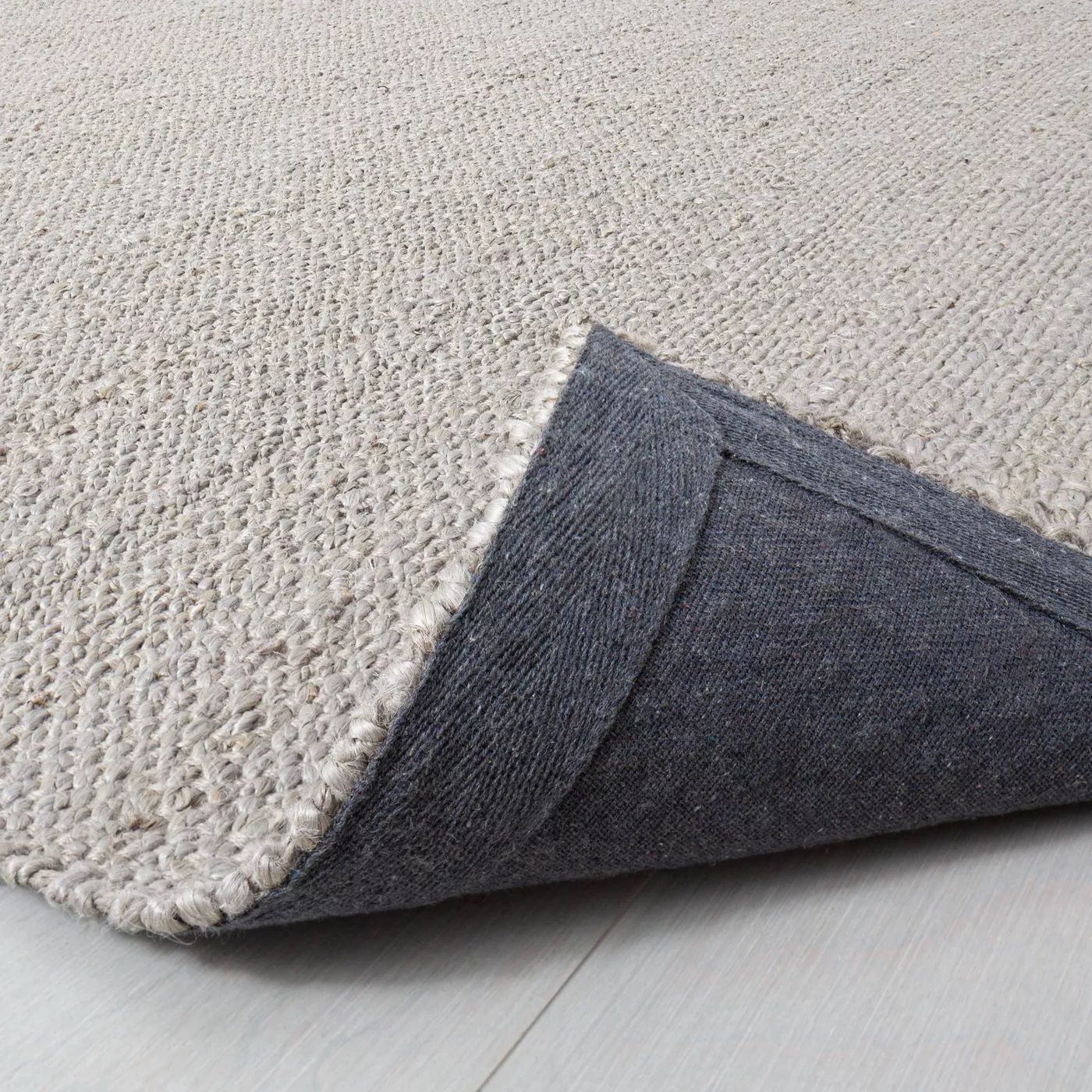 Bleached Jute Rug with Fringe Gray thumbnail 3
