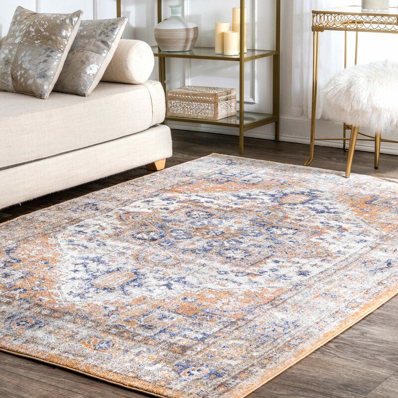 Donny Orange Blue Area Rug thumbnail 2