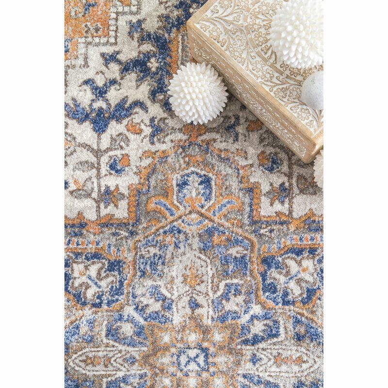 Donny Orange Blue Area Rug thumbnail 3