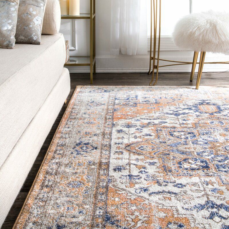 Donny Orange Blue Area Rug thumbnail 5