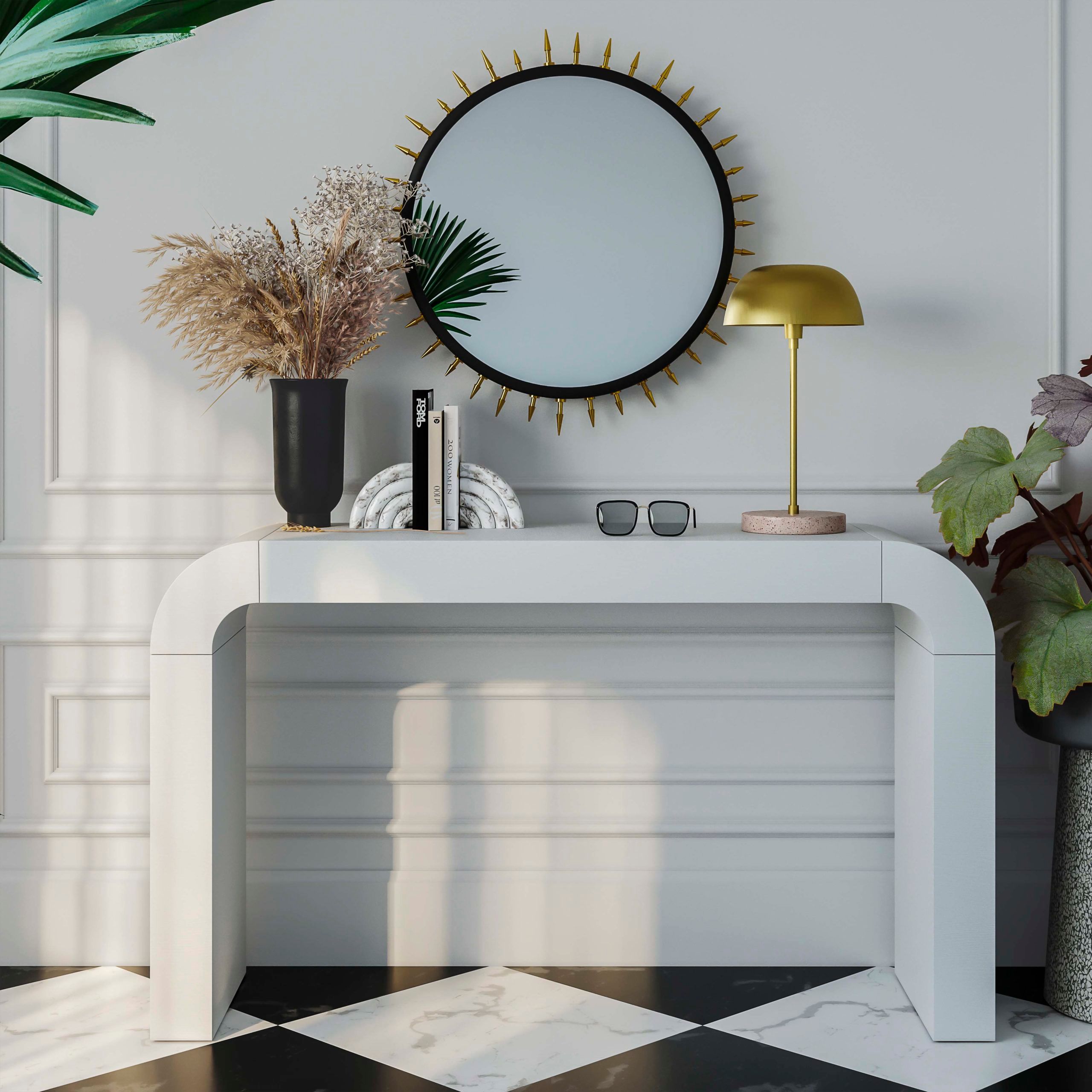 Bump White Console Table thumbnail 5