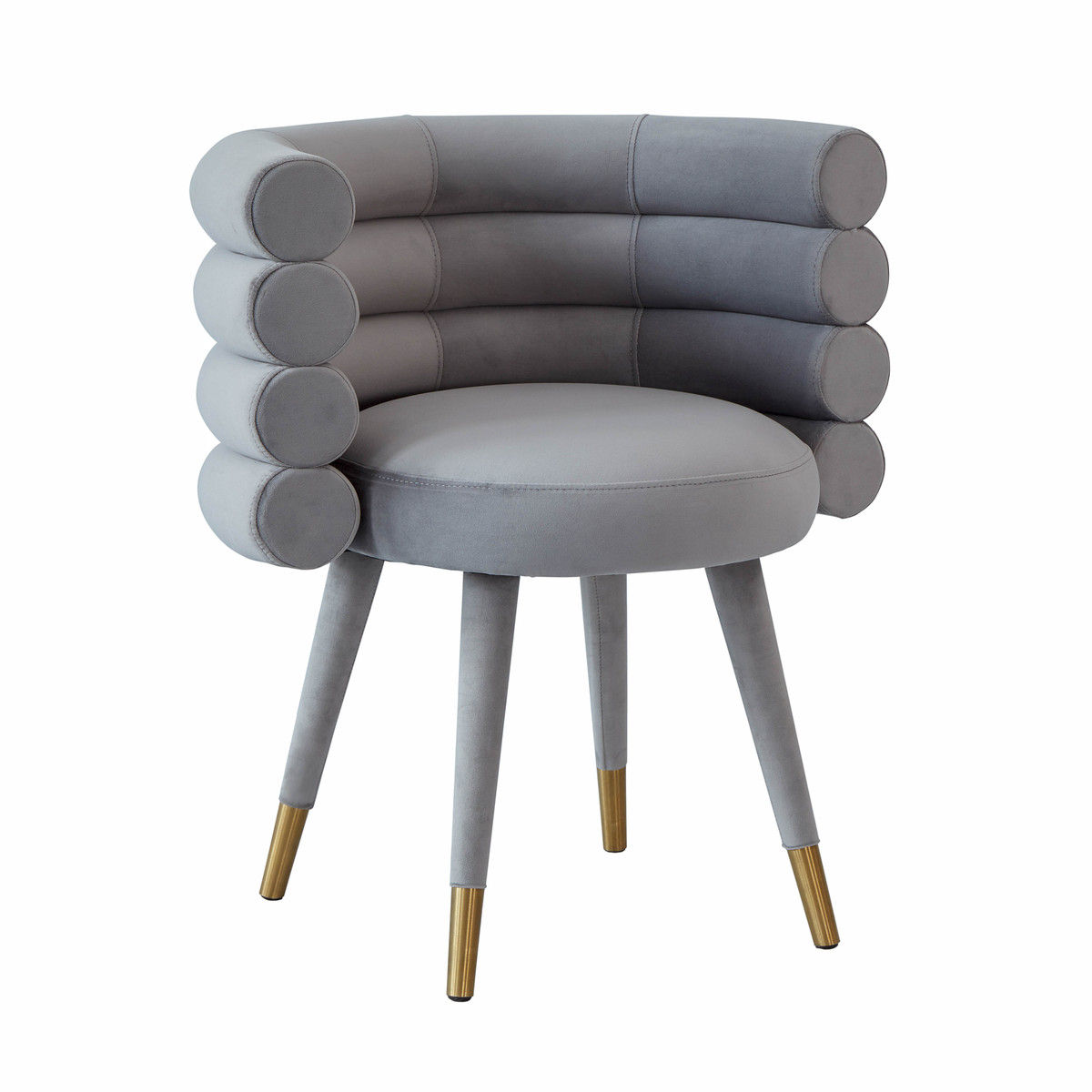 Jules Velvet Dining Chair - Grey thumbnail 2