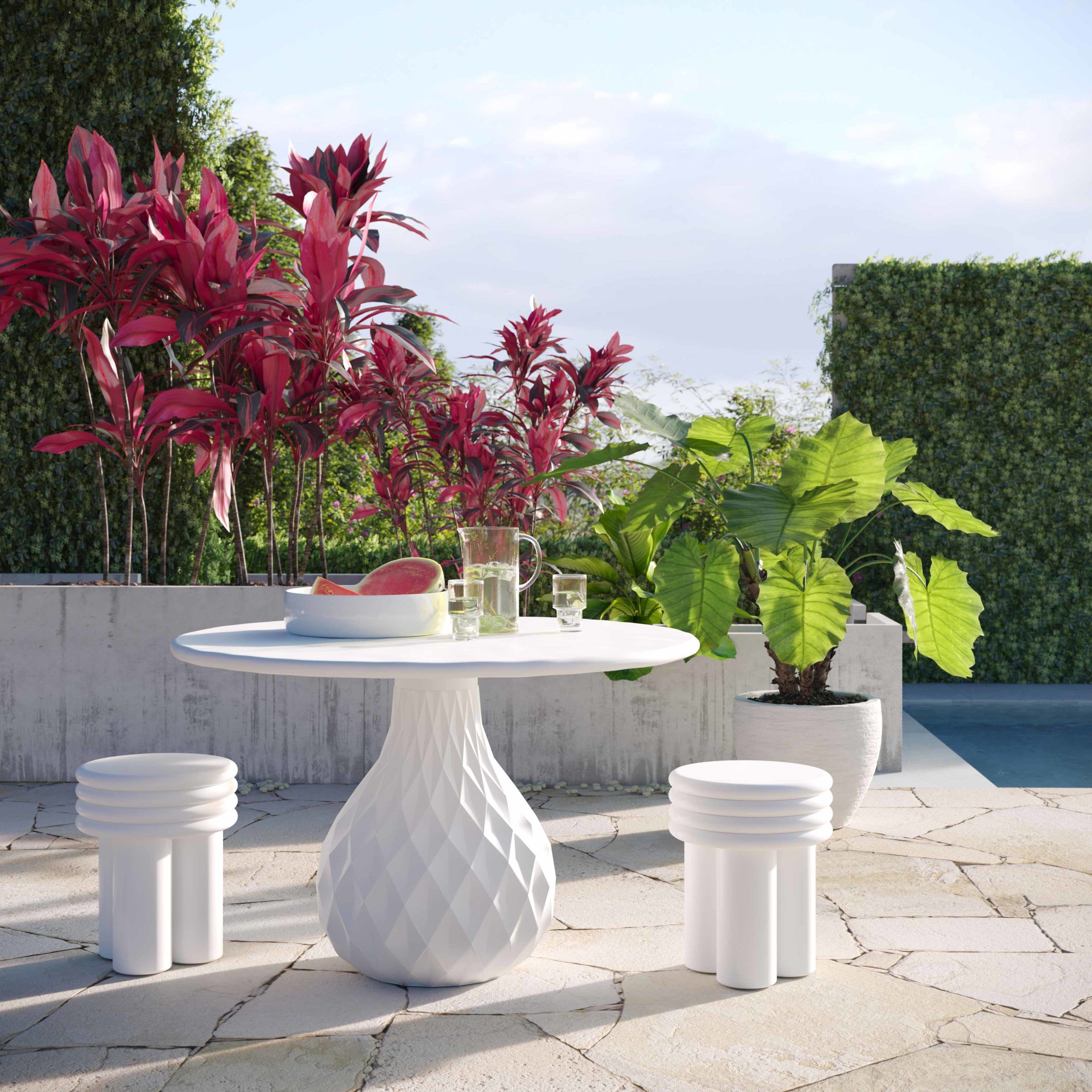 Arden Concrete Dining Table - Ivory thumbnail 6
