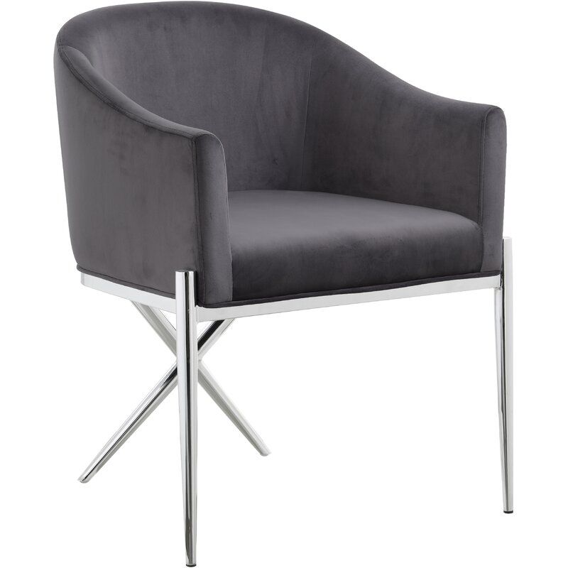 Cesar Velvet Upholstered Arm Chair thumbnail 2