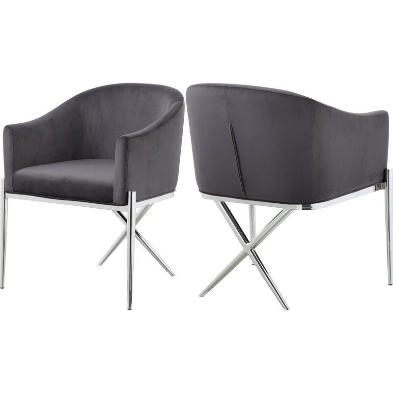 Cesar Velvet Upholstered Arm Chair thumbnail 4