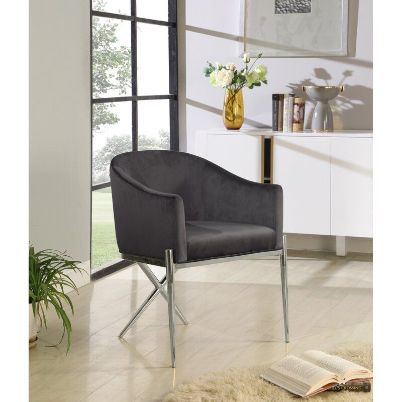 Cesar Velvet Upholstered Arm Chair thumbnail 5