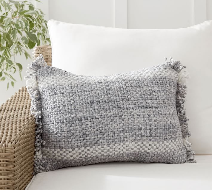 Ixora Eco Friendly Textured Indoor Outdoor Lumbar Pillow Witrh Insert thumbnail 4
