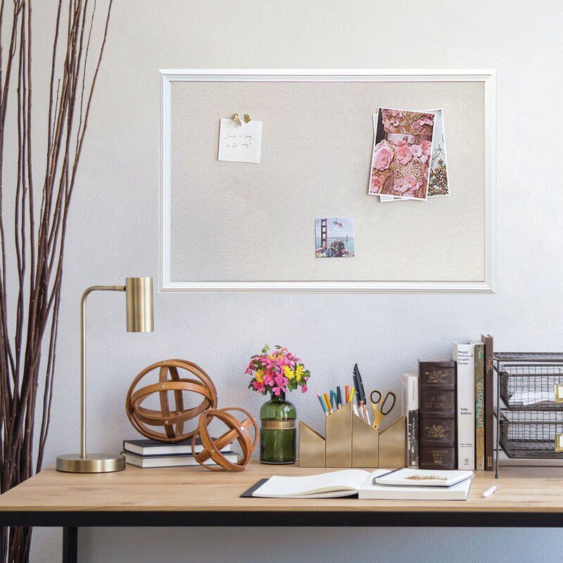 Linen White DecorFrame Wall Mounted Bulletin Board thumbnail 3