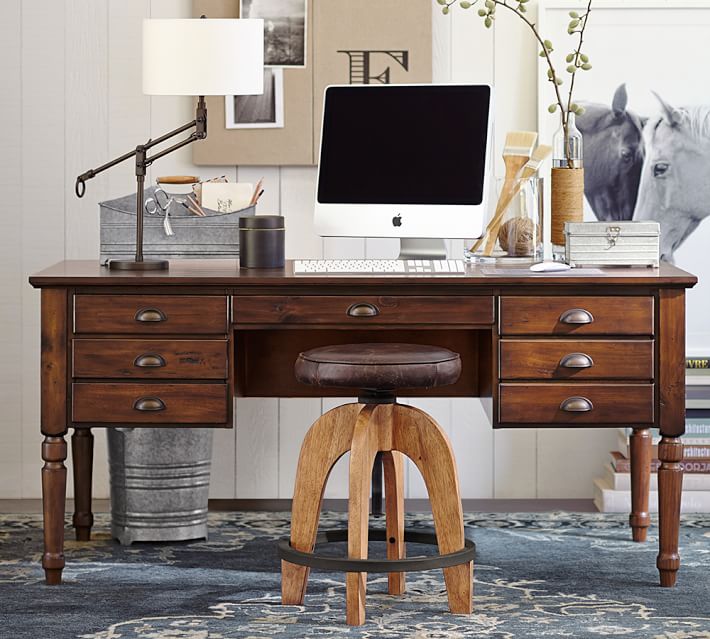 Printers Keyhole Desk with Drawers thumbnail 6