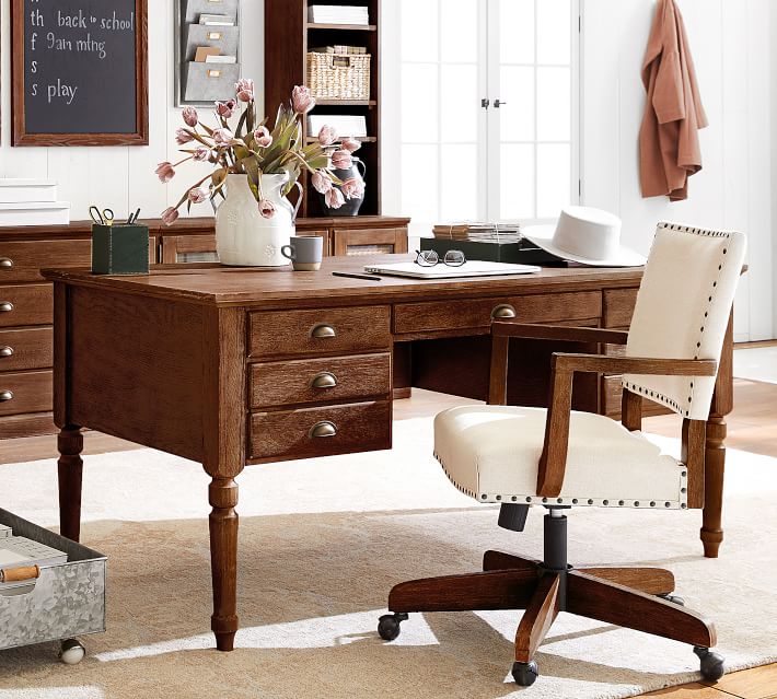 Printers Keyhole Desk with Drawers thumbnail 8