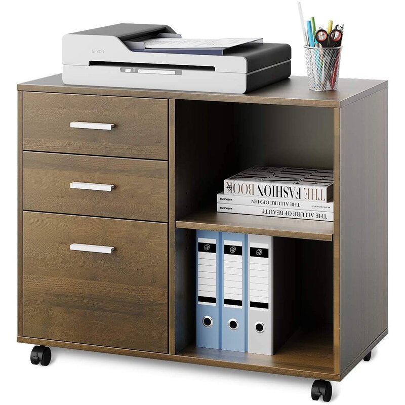 Newfields 3 Drawer Mobile Lateral Filing Cabinet thumbnail 4