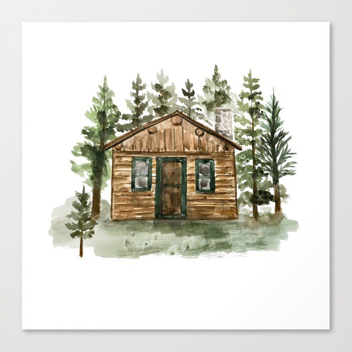 Cabin in the Woods Canvas Print Unframed thumbnail 2