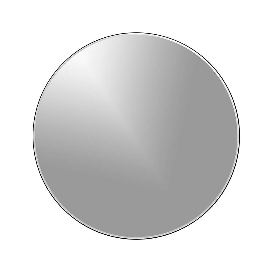 Edge Black Round Wall Mirror thumbnail 4