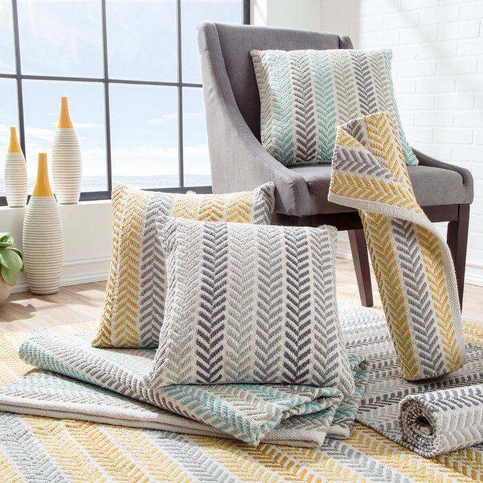 Mcpherson Square Cotton Pillow Cover and Insert thumbnail 3