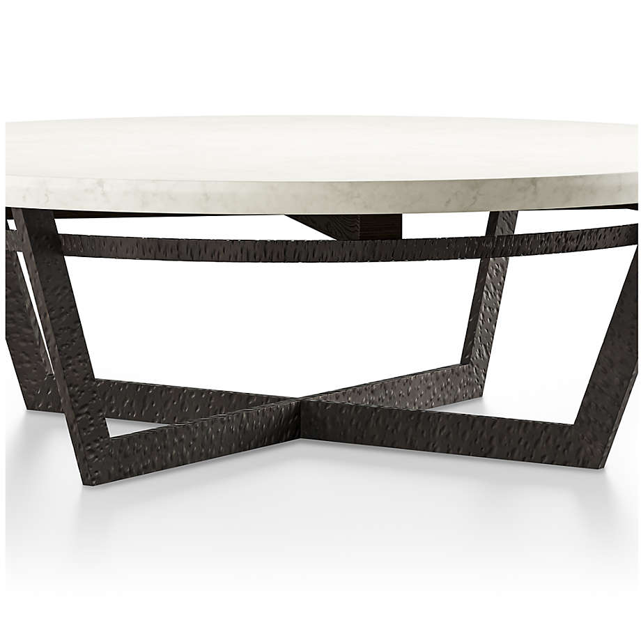 Verdad Round White Marble Coffee Table thumbnail 3