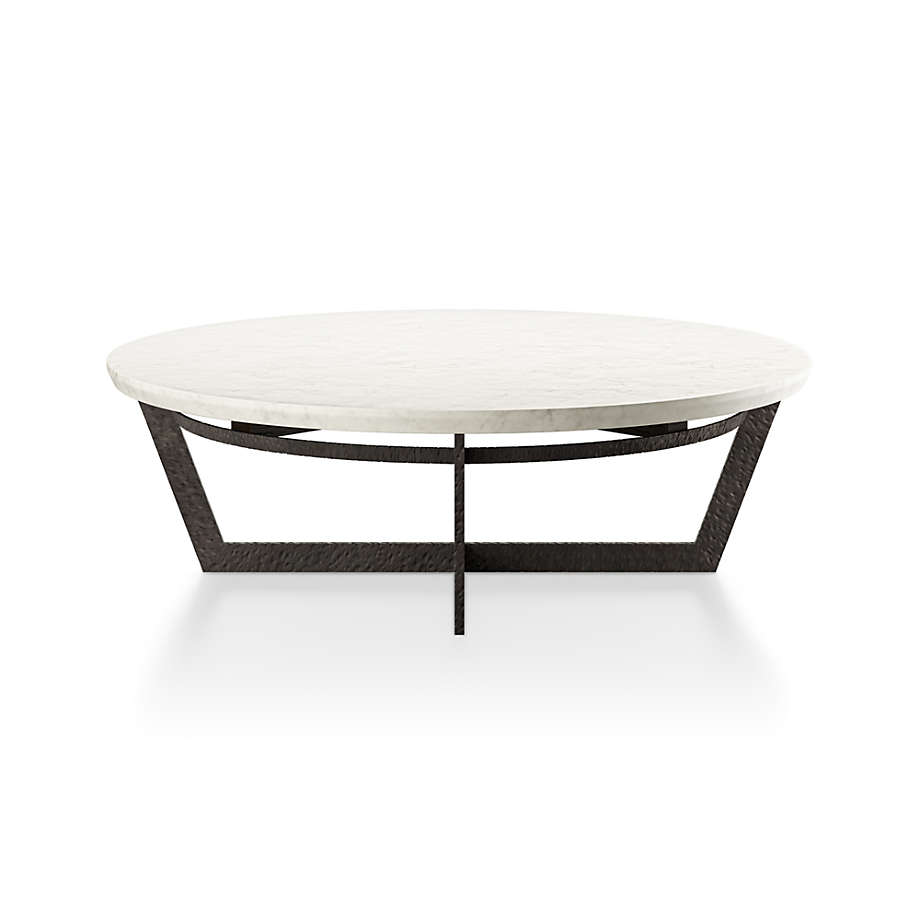 Verdad Round White Marble Coffee Table thumbnail 4