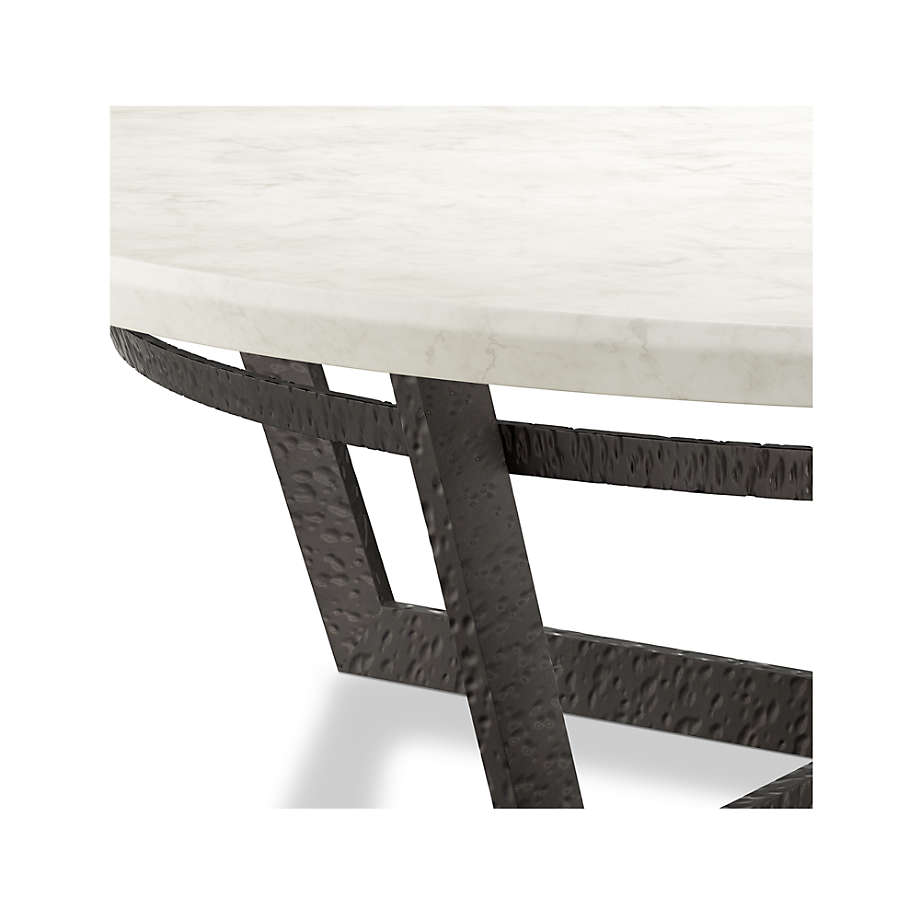 Verdad Round White Marble Coffee Table thumbnail 5