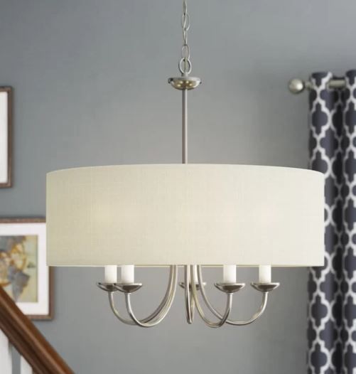 5 - Light Shaded Drum Chandelier thumbnail 2