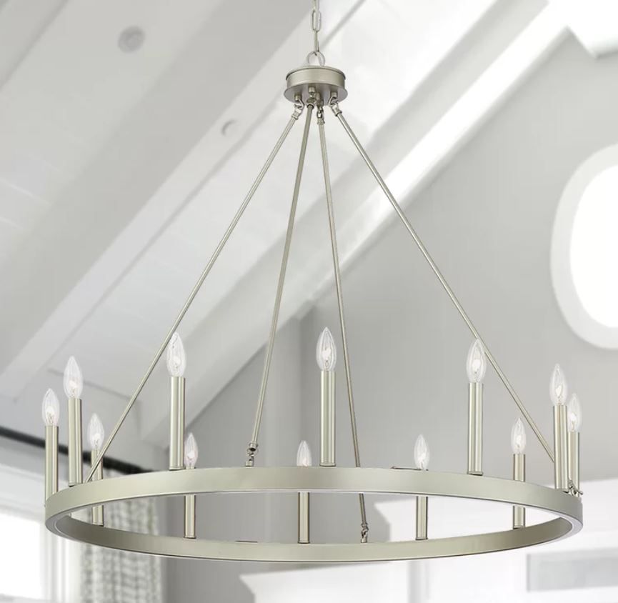 Adreanna 12 - Light Candle Style Wagon Wheel Chandelier thumbnail 2